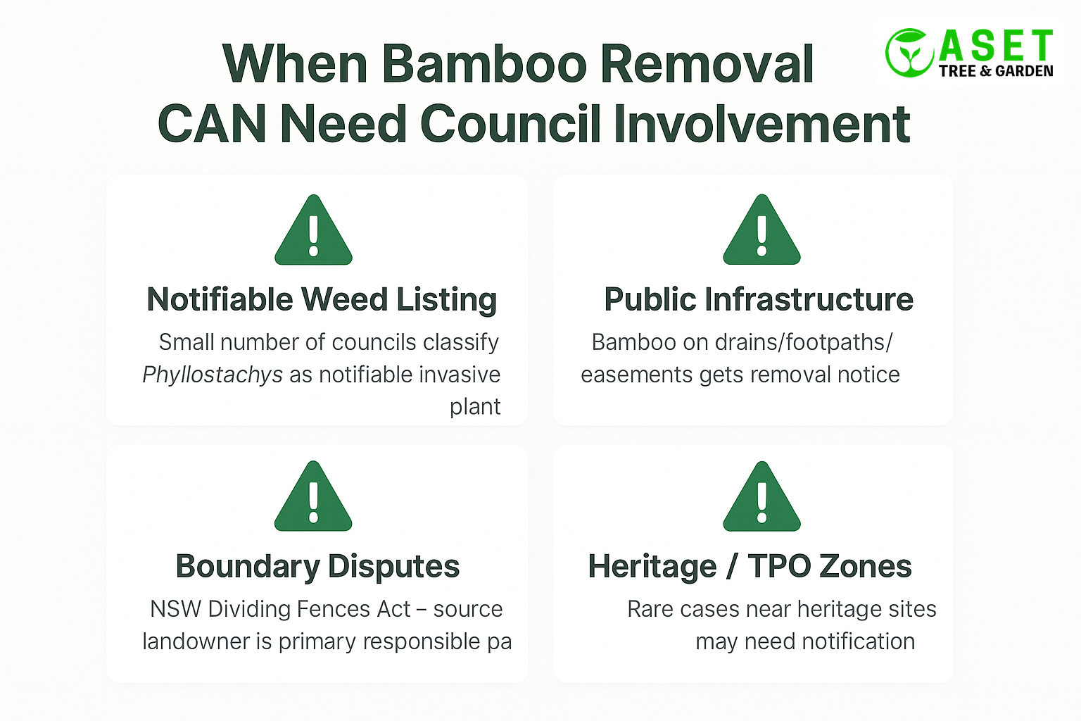 4 situations when NSW council rules apply to bamboo removal